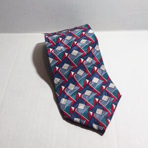 Vintage Je Suis Geometric Silk Neck Tie-Classic-Abstrtact-Colorful-USA Made